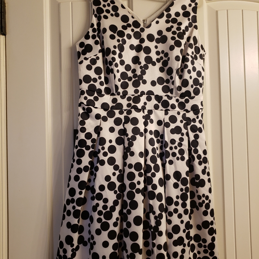 Limited Cream and Black Satin Dress